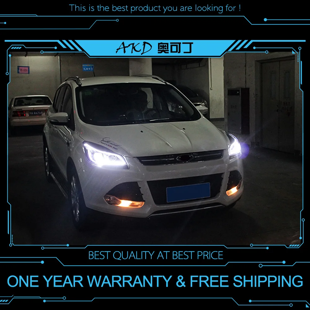 AKD тюнинг автомобильных фар для Ford Escape KUGA 2013 светодиодные фары DRL ходовые огни Bi