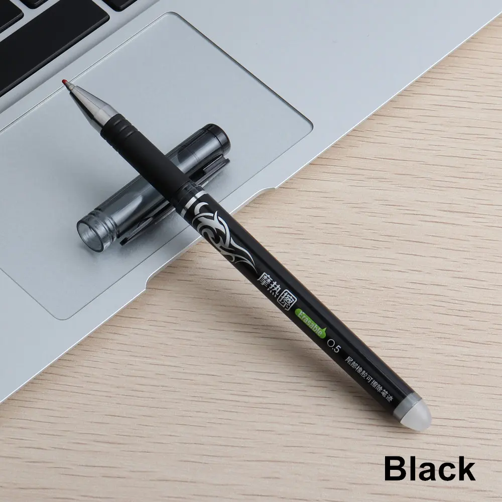 3PCS Black Pen 3/12/20/набор стираемых ручек, набор гелевых чернил 0,5 мм, Волшебная гелевая ручка, канцелярские принадлежности для офиса, школьные принадлежности, подарки, синие, черные, красные чернила, стираемая ручка - Цвет: 3PCS Black Pen