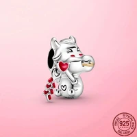 lucky 2021 new 925 sterling silver cute ox charm cow beads fit original pandrao bracelets diy fine jewelry valentines day gifts