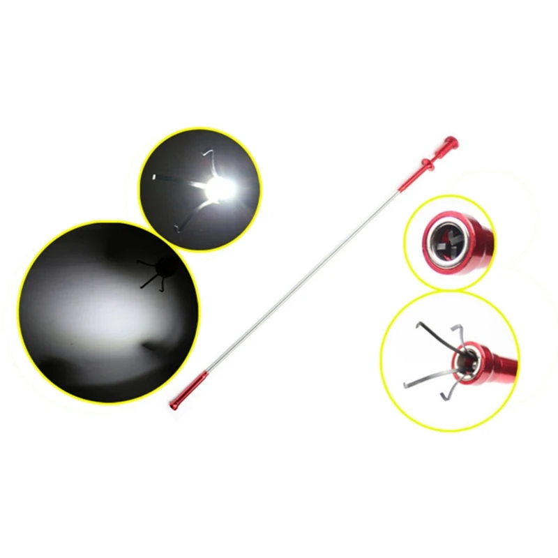 

Claw Magnetic Pick-up Tool 4 Claws with Bright LED Light Flexible Spring Magnet Grab Grabber Fingers Prongs Pick Up Tool /qq-cy