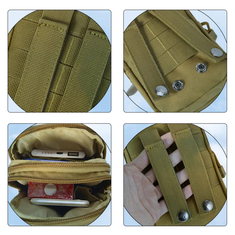 Men Waist Bag Canvas Fanny Pack Belt Phone Drop Leg Bags Military Zipper Waterproof Phone Waist Packs 6.8 inch Cellphone Bum Bag