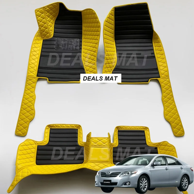 

Роскошные кожаные 3D интерьерные детали под заказ автомобильные коврики с карманами напольный ковер коврики для Toyota Camry 40 2006 2007 2008 аксессуар...