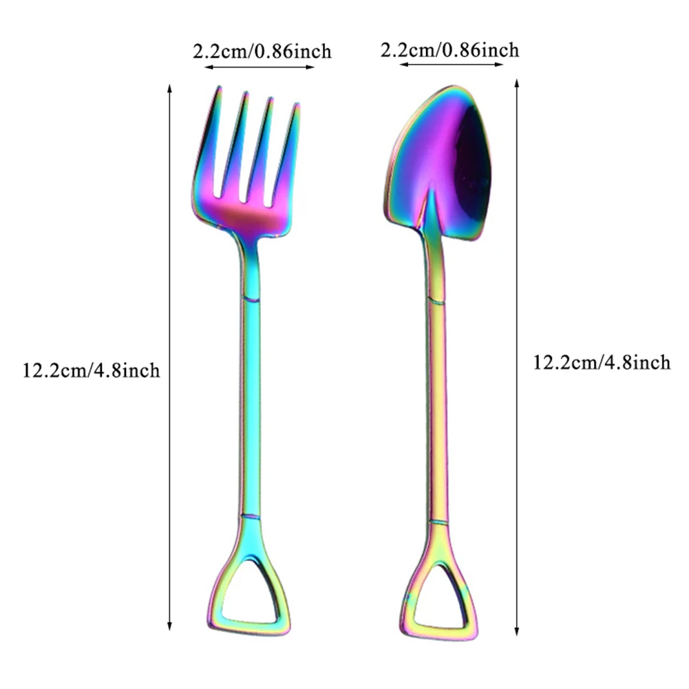 

Tableware Coffee Stirring Spoon Solid Color Portable Shovel Fork Tableware Coffee Spoon Stainless Steel Small Shovel Spoon Fork