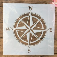 3030cm big compass navy diy layering stencils wall painting scrapbook embossing hollow embellishment printing lace ruler