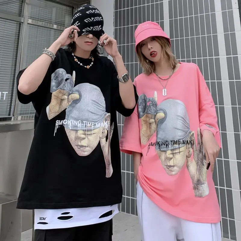 

UNCLEDONJM Print graphic tshirts harajuku cotton t shirt summer Tops Tees new arrival 2021 tshirt for women best seller J-8960