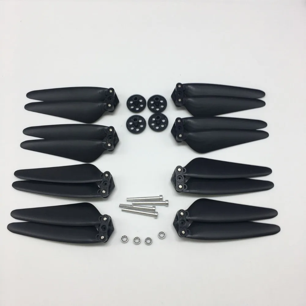 8 шт. запасные части для дрона лопасть пропеллера и 12 шт. подшипник железная Шестерня вала для VISUO XS818 GPS HD воздушный Радиоуправляемый квадрокоптер