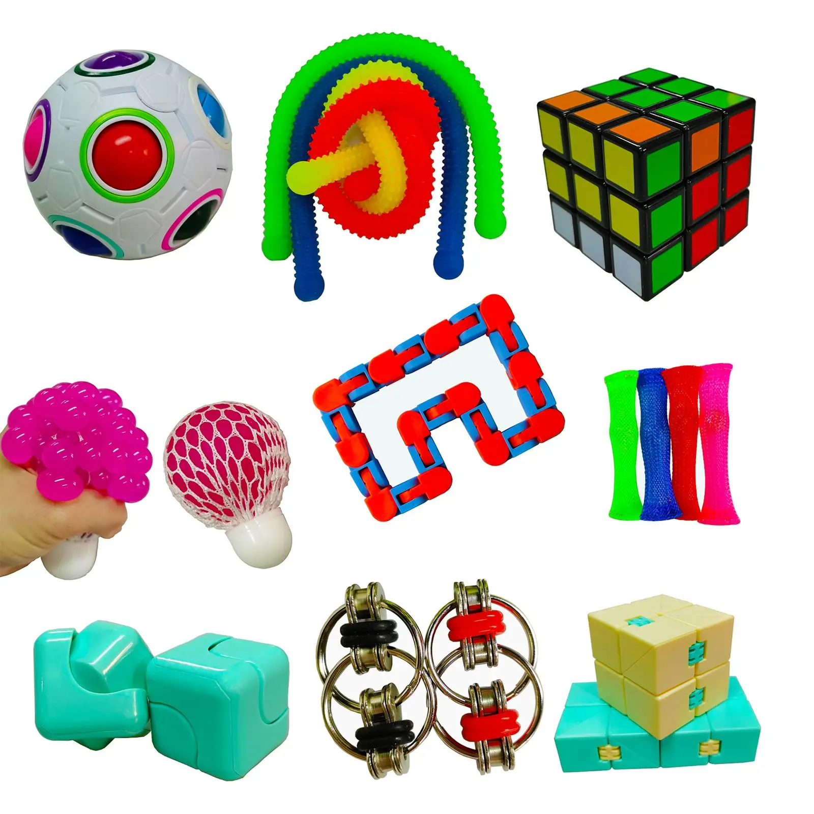 

Fidget Toys Anti Stress Toy Set Stretchy Strings Mesh Marble Relief Gift For Children Adults Girl Sensory Antistress Relief Toys