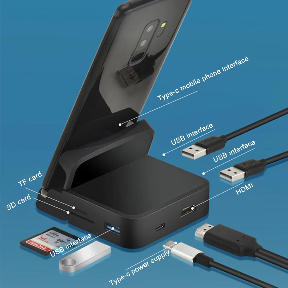 Док-станция USB Type-C для Samsung S20 S10 Dex Pad док-станция USB-C в HDMI 3 0 SD TF-карта адаптер USBC PD |