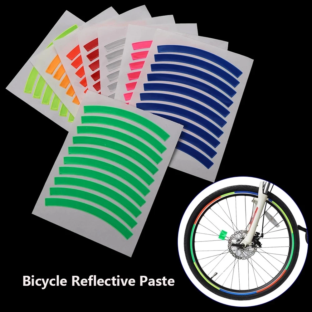 10Pcs Children's Balance Bike Reflective Sticker Wheel Decals Reflective Tire Applique Tape Safety Stickers Bicycle Accessories
