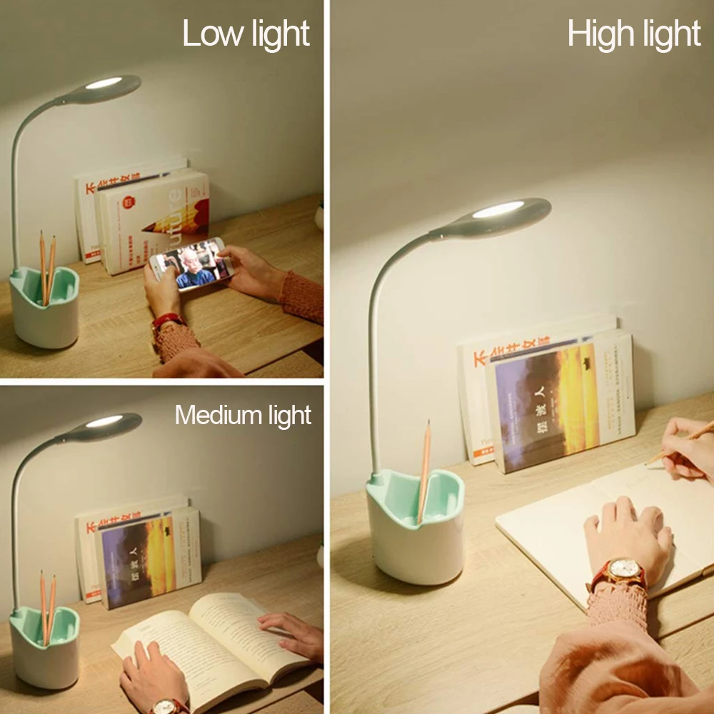 Перезаряжаемый держатель ручки светодиодный настольная лампа Гибкая Настольная