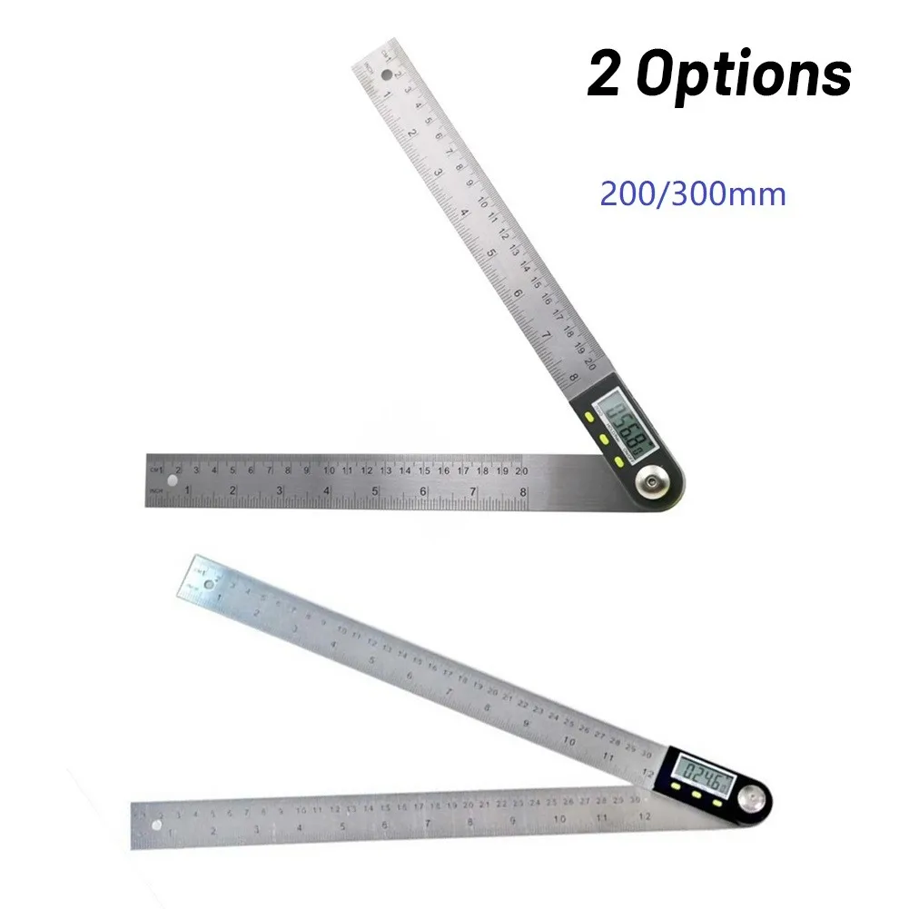 

8/12inch Digital Protractor Angle Ruler Angle Finder Meter Stainless Steel Protractors 1*Digital Protractor Angle Ruler