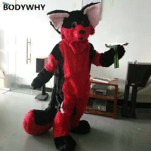 Длинный костюм талисман Fursuit из лисьего меха для косплея вечеринки игры Нарядные