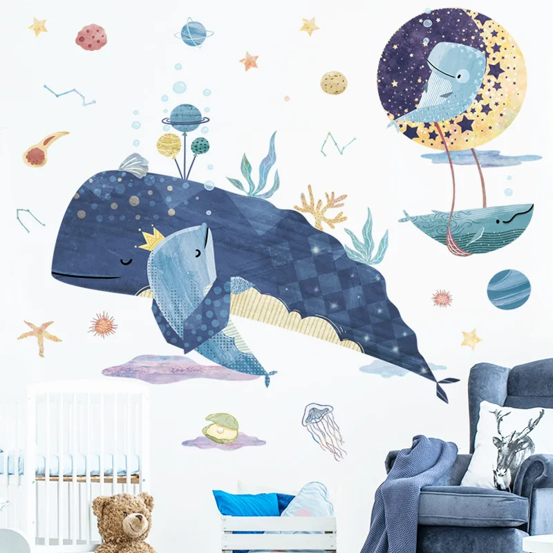 

Children's Room Wall Sticker Marine Organism Living Room Bedroom Decoration Self Adhesive Removable Picture Stickers Cartoon