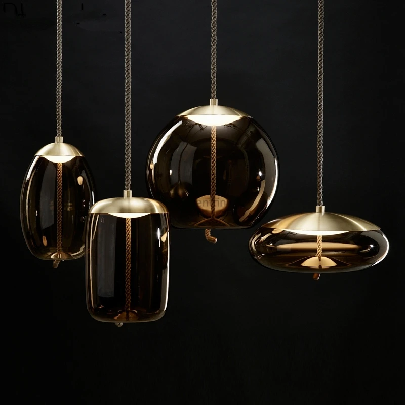 

Nordic BROKIS Glass Pendant Lights Modern Led Kitchen Hanging Lamps for Living Room Bar Loft Industiral Lamp Home Decor Lustre