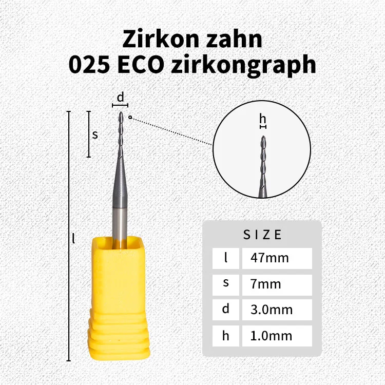 4 шт. zirkonzahn 025 эко фрезерные боры для стоматологические CAD CAM фрезерный