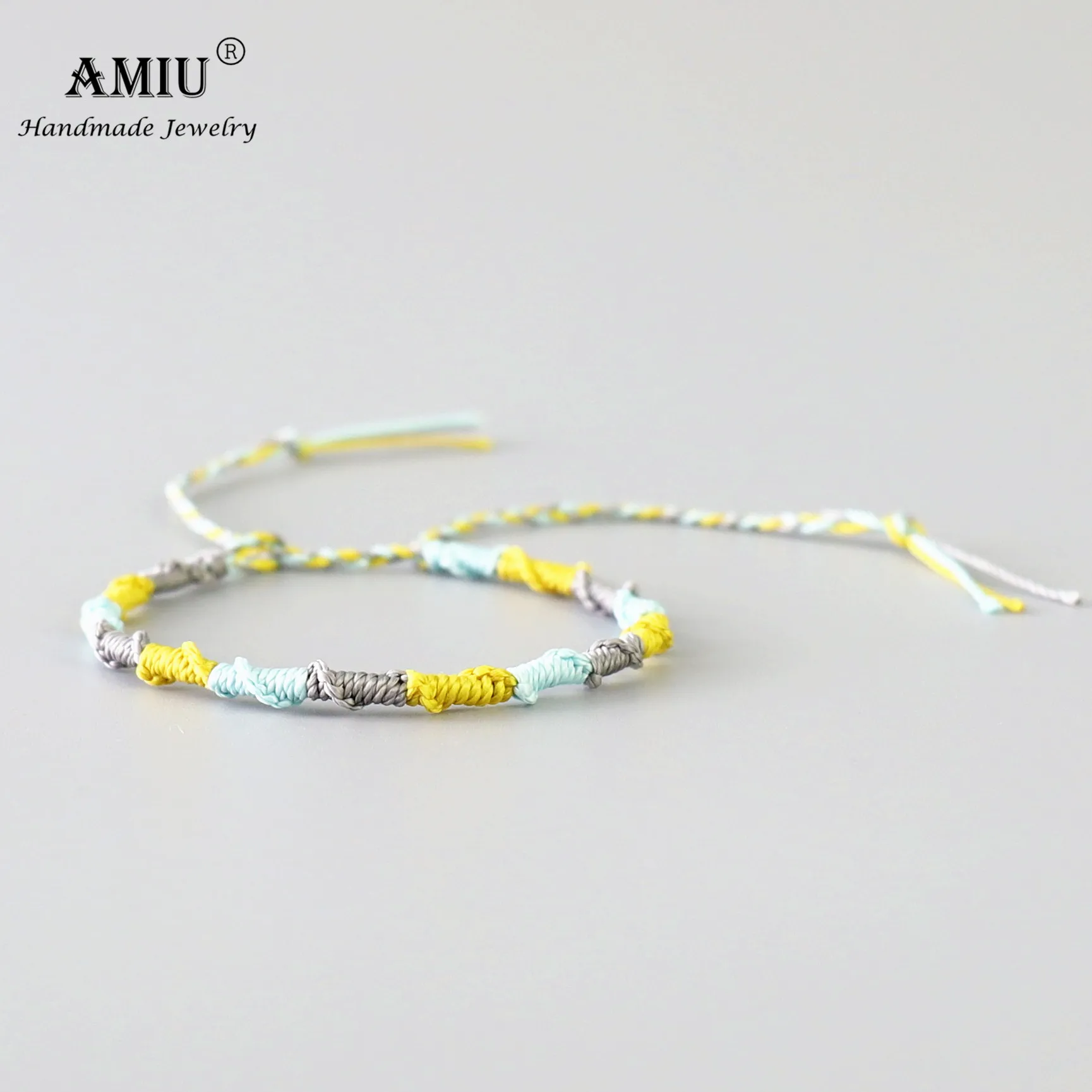AMIU Handmade Waterproof Wax Thread Woven Wrap Bracelet Simple Rope Knot Friendship for Men and Women | Украшения и аксессуары