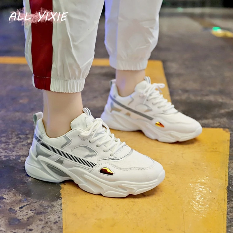 Новинка 2019 года сезон осень дышащие женские кроссовки белые женская