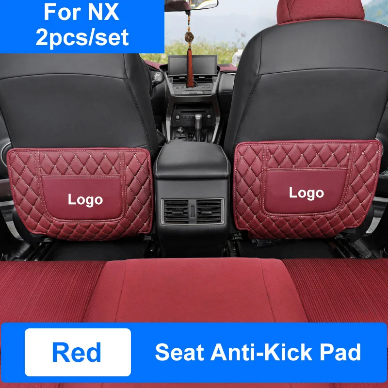 For NX Wine Red 2Pcs QHCP автомобильный подлокотник коробка анти-кик мат задняя защита сиденья коврик детский анти-кик коврик подходит для Lexus ES200 250 NX200 300 RX300 450H - Название цвета: For NX Wine Red 2Pcs