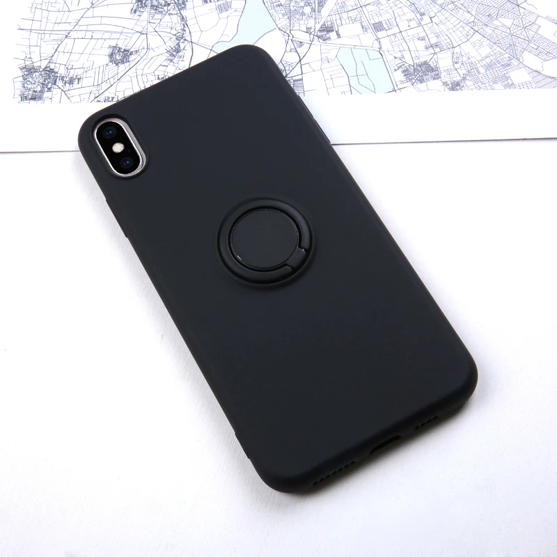 Мягкий силиконовый чехол для iPhone 11 Pro iPhone11 XS Max 6Plus 7Plus 8Plus XR X 7 8 6 S 6 S Plus силиконовый чехол-подставка - Цвет: Black