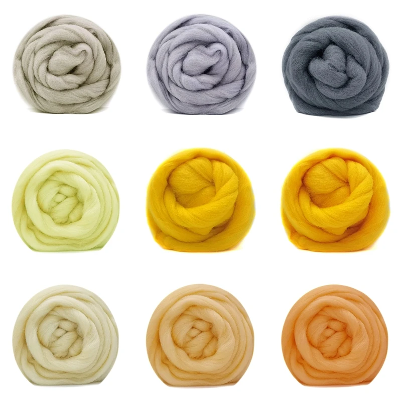

Merino Wool 10g (9 Colors) 19 Microns Super Soft Needle Felting Wool Roving Wool Sheep Wool for Wool Felting Kit
