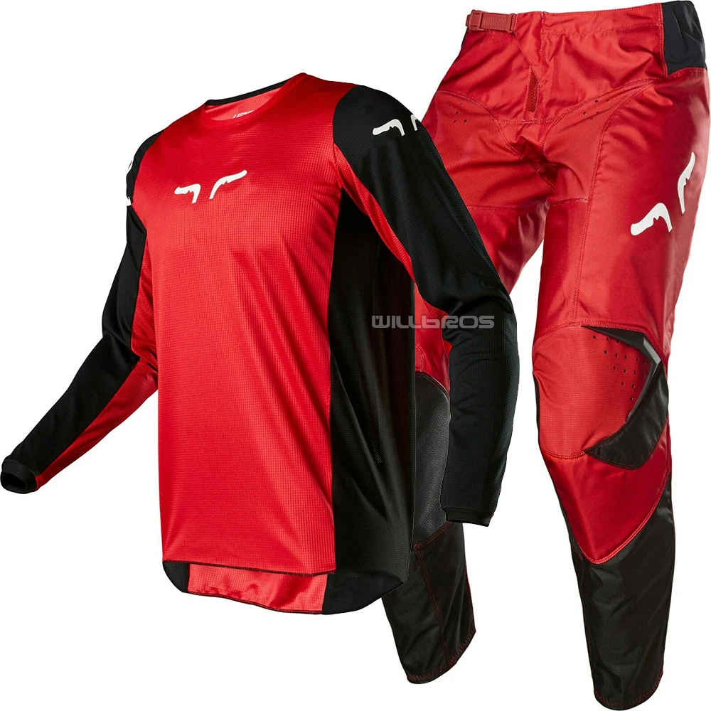 New DELICATE FOX 180 Prix Grey Jersey Pant Gear Combo for ATV DH MX Off-Road Scooter Dirt Bike Motocross Motorcycle