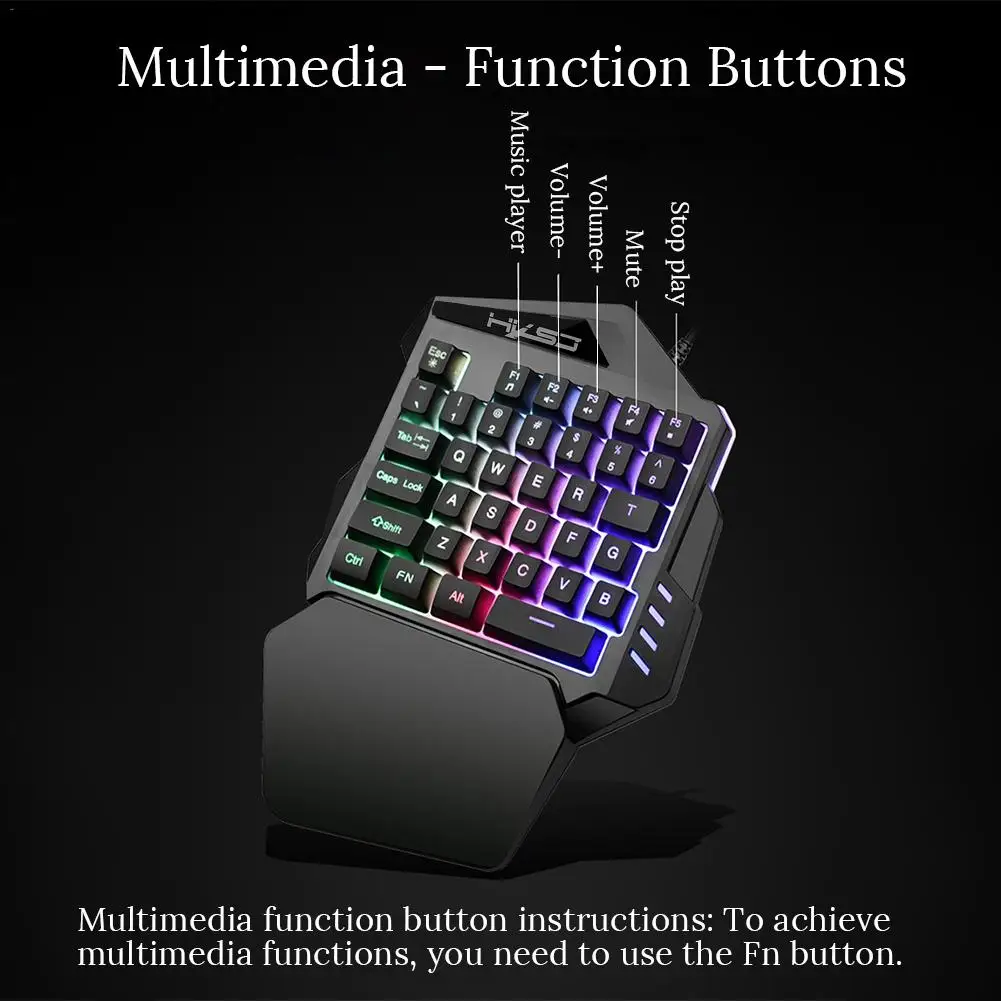 RGB мини клавиатура эргономичная игровая клавиатура с одной рукой V100 игровая механическая мини игровая клавиатура