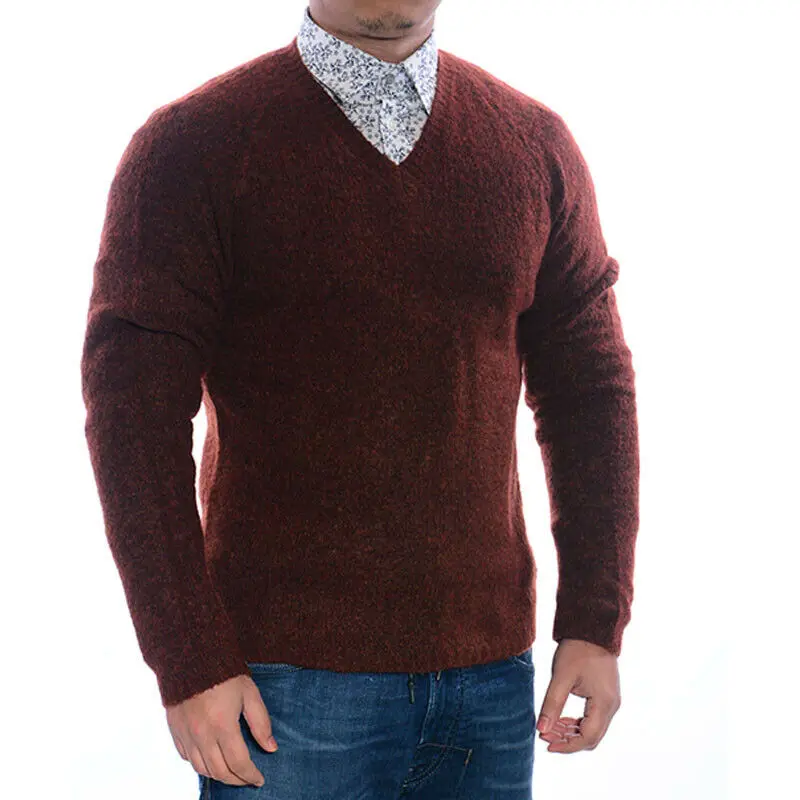 

MANGO Mens Sweater Long Sleeve Regular Fit Casual Fluffy Jumper Winter Sweater