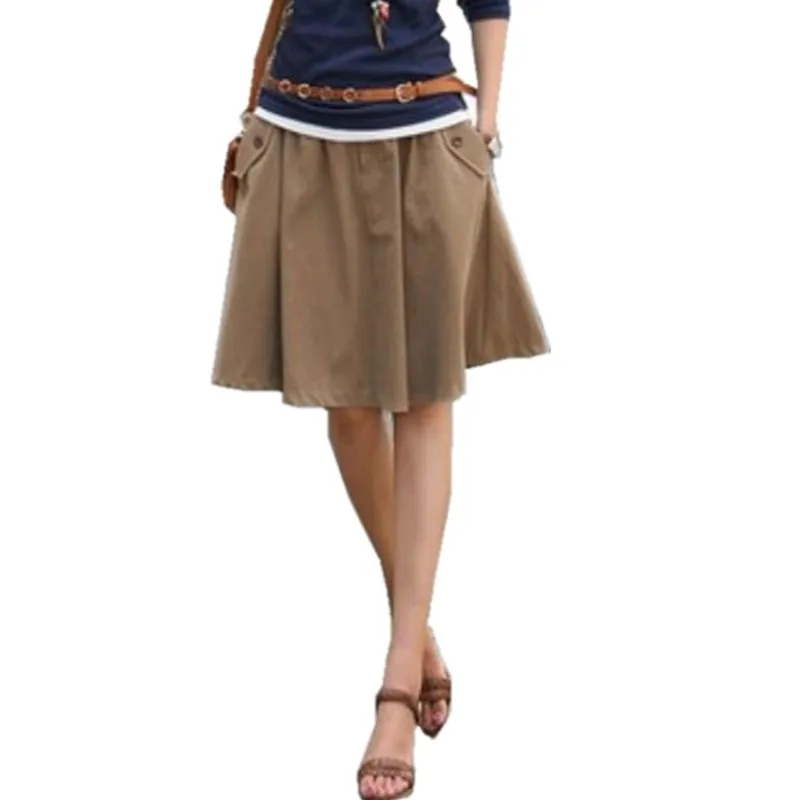 Женская юбка размера плюс для лета и осени миди с высокой талией повседневная
