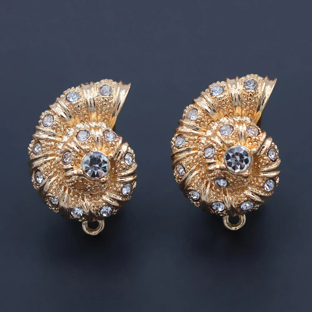 Женские серьги подвески Улитка золотистого цвета 1 пара|Ювелирная фурнитура и