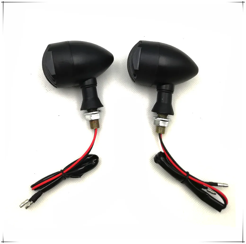 4 шт. мотоциклетная лампа в стиле ретро черная с грилем пуля янтарная мигалка