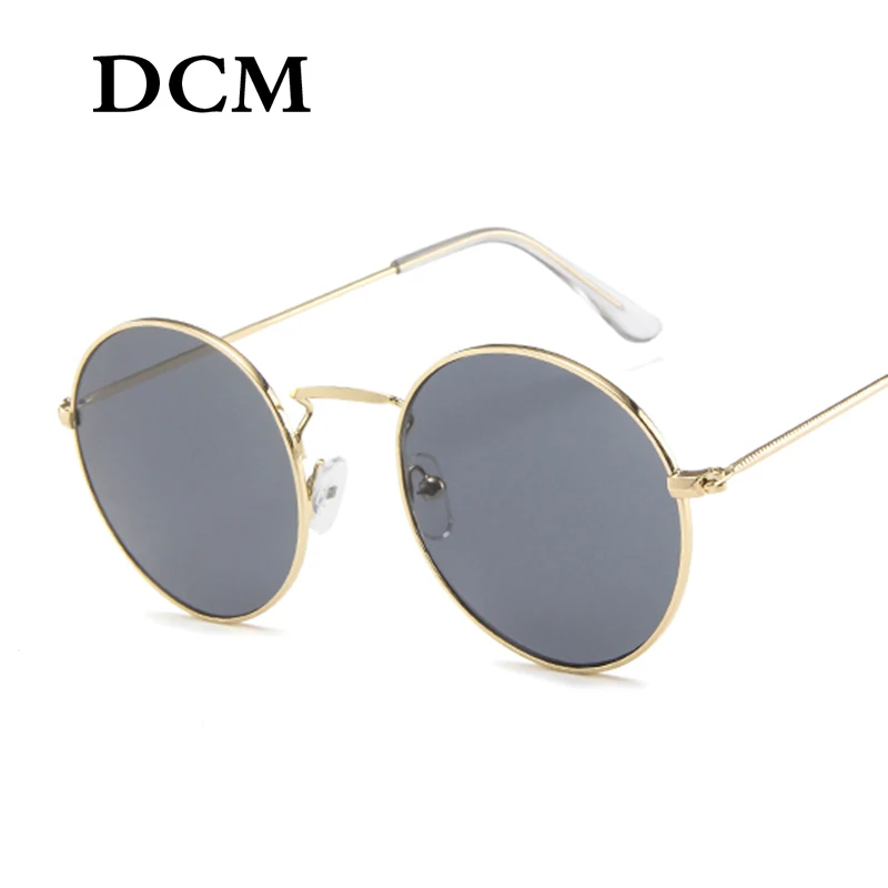 DCM винтажные Ретро Круглые Солнцезащитные очки женские линзы цвета океана