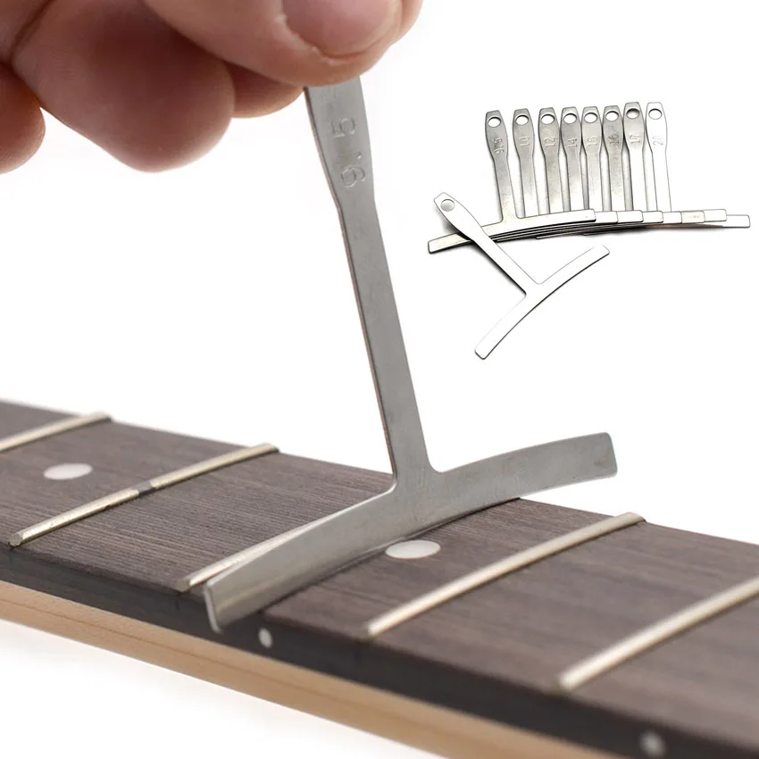 

Ohello 9Pcs Guitar Under String Radius Gauge Stainless Steel Builder Luthier Tools Bass Strings Repair Set Bass String Measure