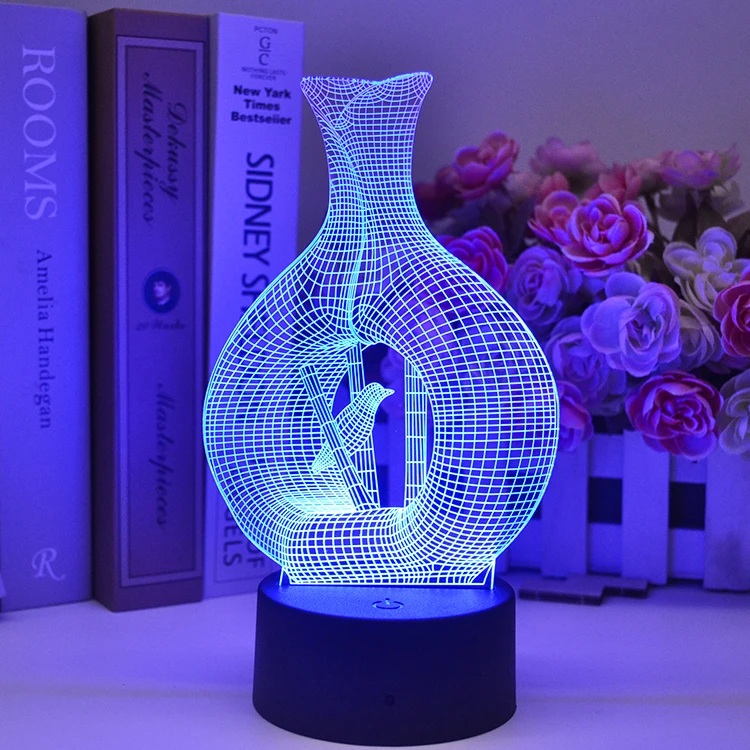 Креативная 3D стерео видение различные цвета Изменение лазерной гравировки