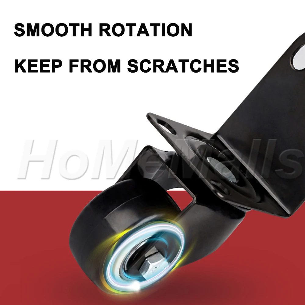 2pcs 1.5/2 Inch Caster Wheels PVC with 360 Degree L-type Top Plate With Brake Castors For Furniture Safety Silent | Обустройство дома