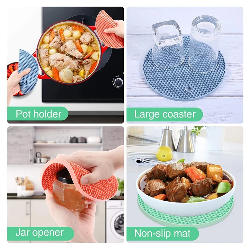2 шт. силиконовый коврик для горячей кастрюли и горячий горшок колодки изготовлен