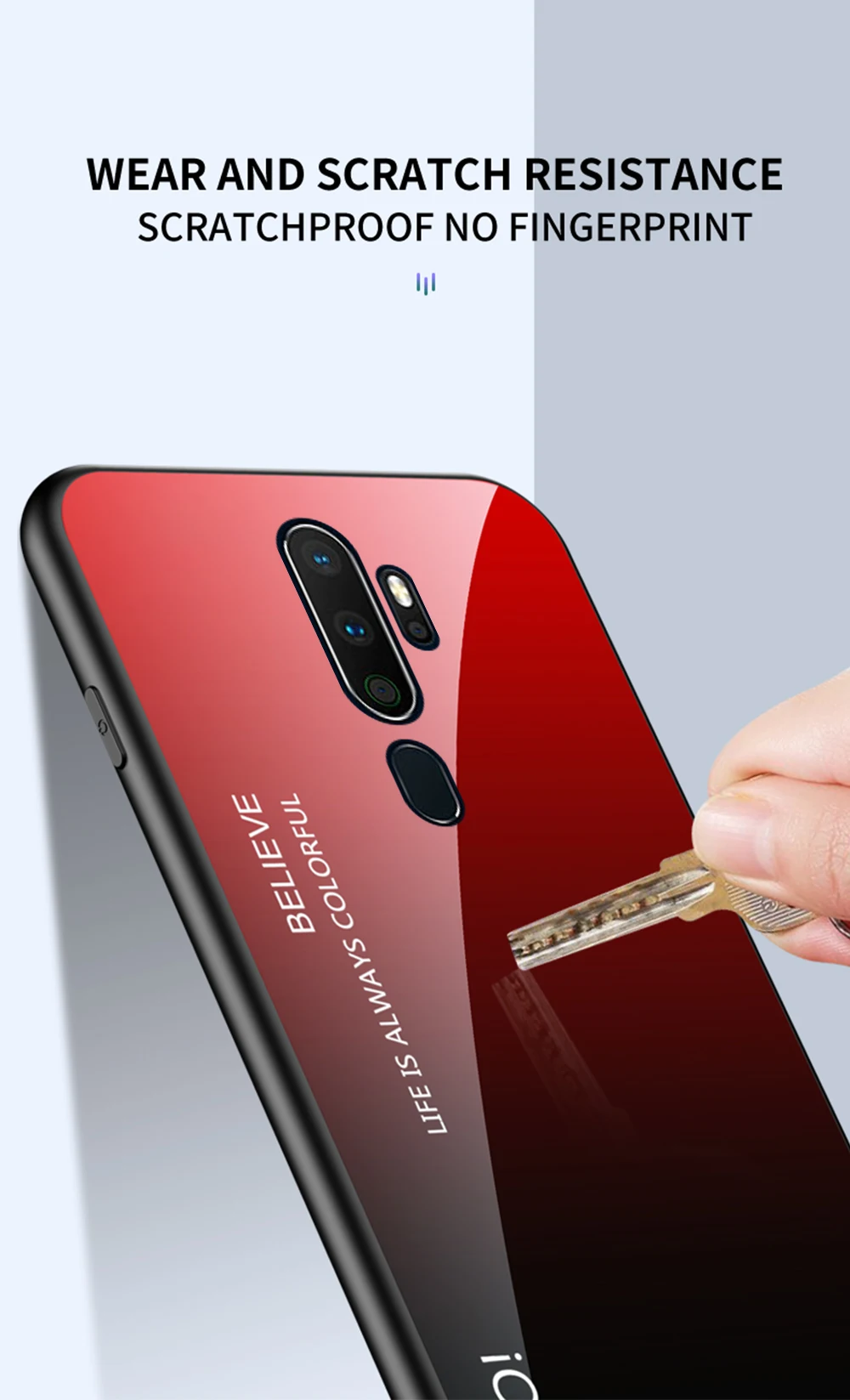 Для OPPO A9 A5 чехол Роскошный Жесткий закаленное стекло модный градиент Защита задняя крышка чехол для OPPO Realme 3 5 Pro shell