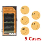 Ресницы для наращивания норковые, 5 чехлов sLot L +LCLDMN, изгиб 7  15 мм, 16 рядовЧехол