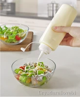 10pcs 8oz250ml 12oz360ml kitchen ketchup dispenser transparent plastic squeeze mustard bottle oil cruet