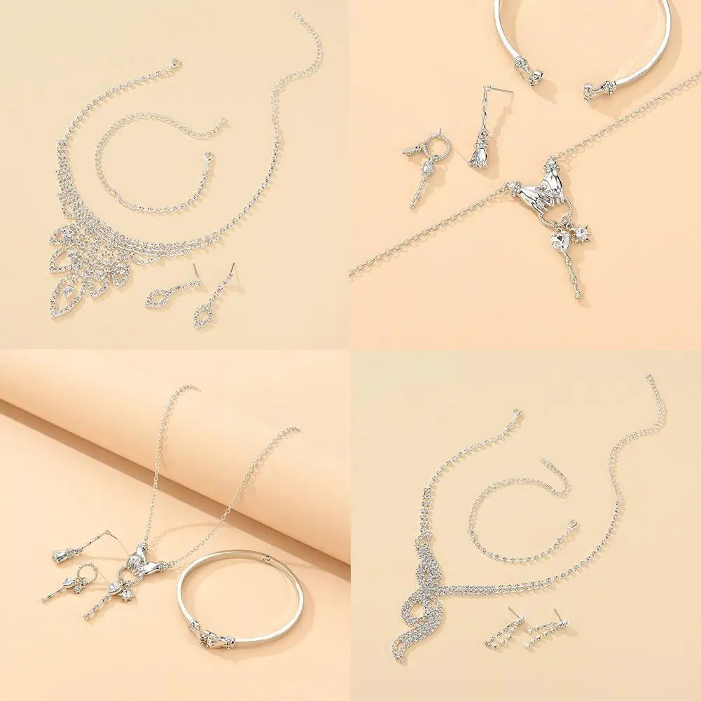

2021 Jewelry Wholesale, Simple Flat Hollow Three Piece Silver Silver Party/Party Ms Set Color N925 S149 Color