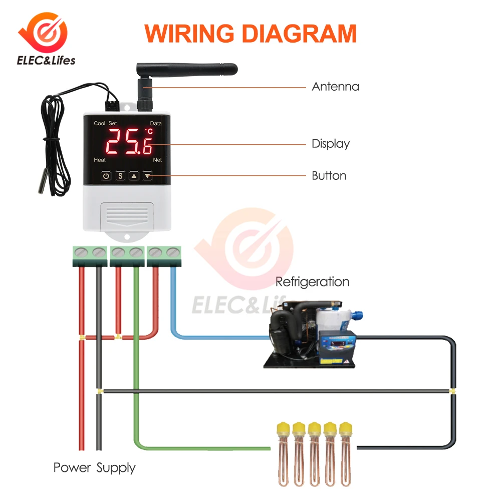 dtc1201 ac 110v 220v digital thermostat ntc sensor lcd display wifi temperature controller thermoregulator for heating cooling free global shipping