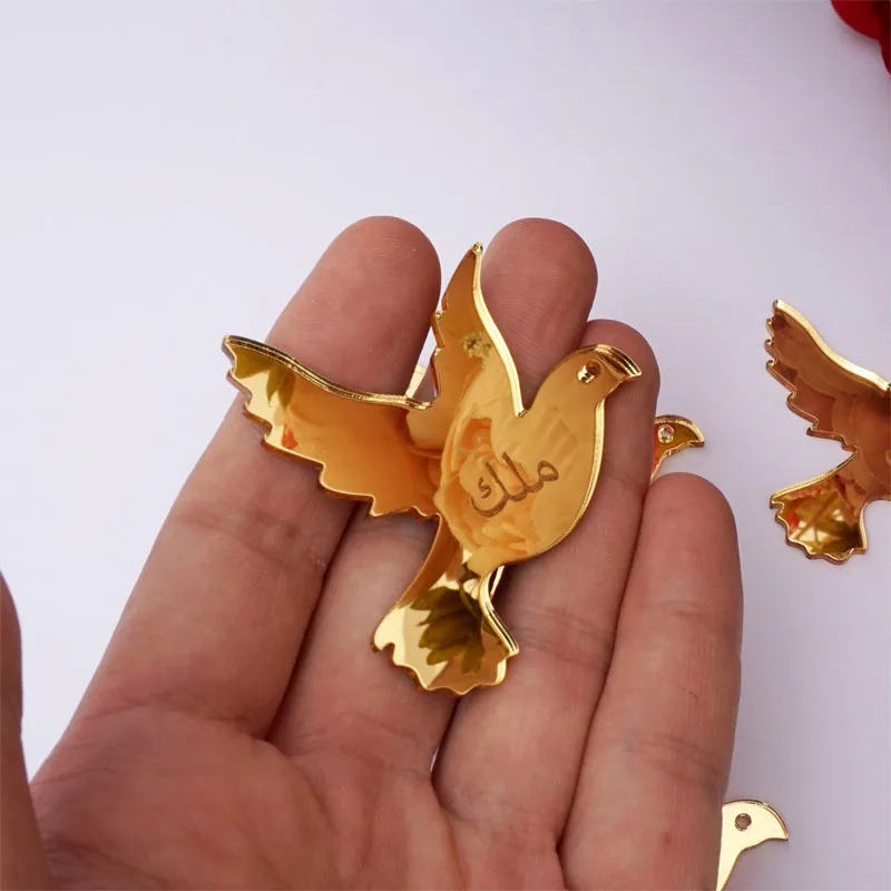 100 шт. зеркальные 5 см Маленькие Птицы Свадебные наклейки акриловые