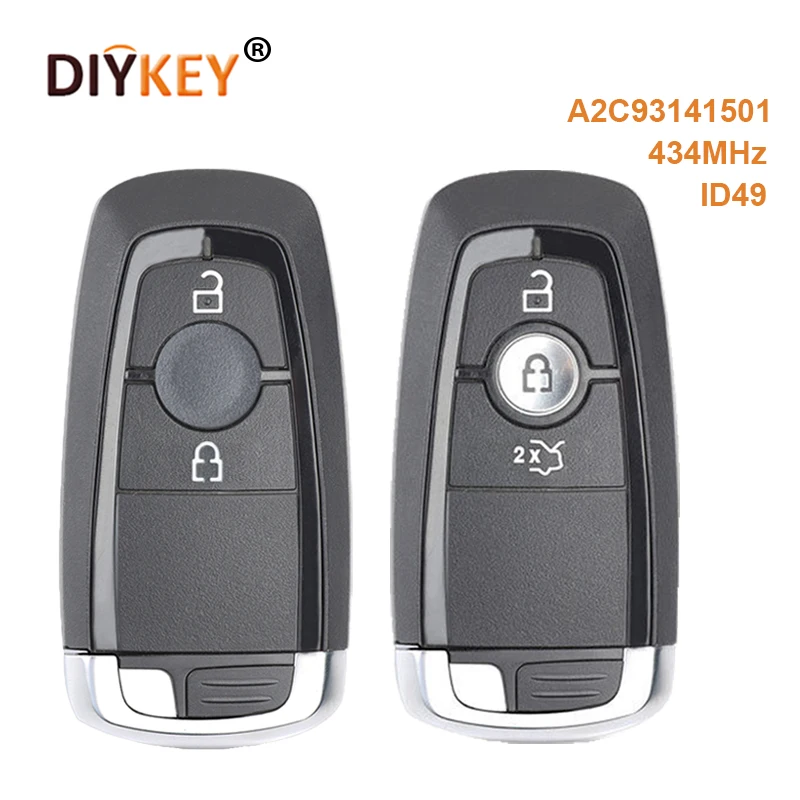 

DIYKEY Aftermarket 2B 3B дистанционный смарт ключ-брелок 434MHz ID49 Chip Blade uncut для Ford Explorer Mondeo HS7T-15K601-DC A2C93142101