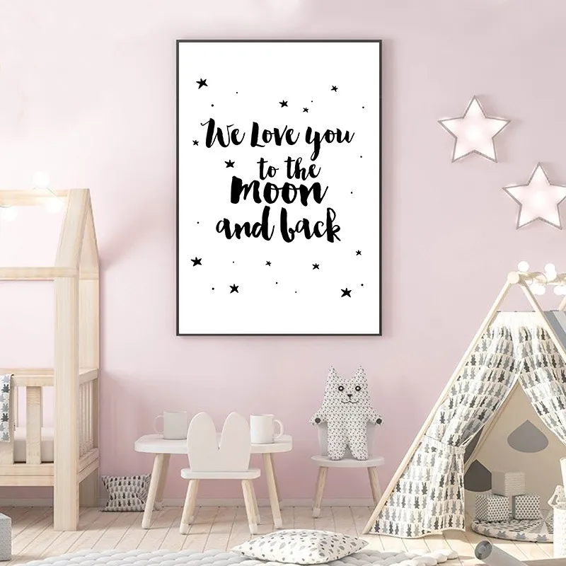 Картина на холсте с надписью I Love You To The Moon And Back TB88|Рисование и каллиграфия| |