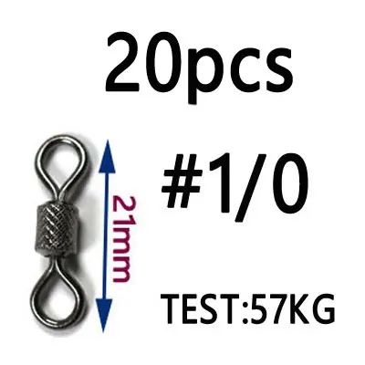 20pcs size 110 20 штук/50 шт высокое Скорость морской рыбалки тиснением прокатки «Три в одном» поворачивается на твердые кольца леска Разъем рыболовные снасти аксессуары - Цвет: 20pcs size 110