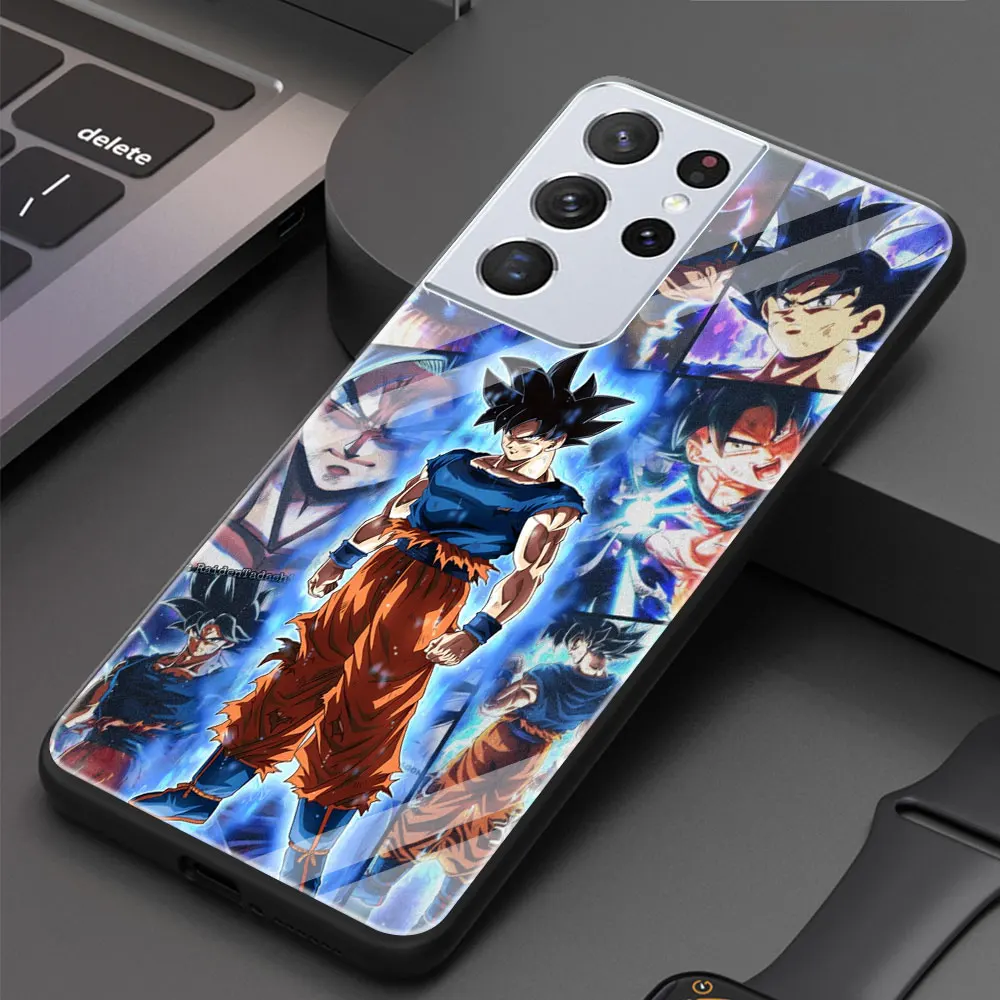 

Anime Tempered Glass Phone Case For Samsung Galaxy S21 Ultra S20 FE 5G S10 Plus S9 S8 S10e Cover TPU Edge Coque