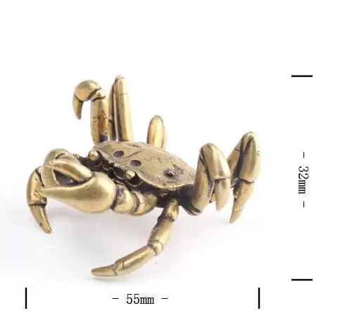

Collection Old Chinese Brass Carving Handmade Lifelike Crab Statue Animal Statue Home Decoration Gift