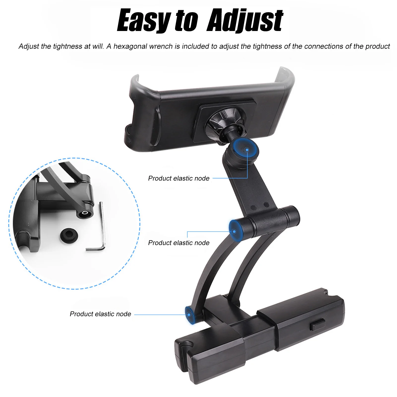 

Universal Car Seat Mount Telescopic Tablet Holder Bracket Clamp Rack For IPad For IPad Air 1 Air 2 Pro
