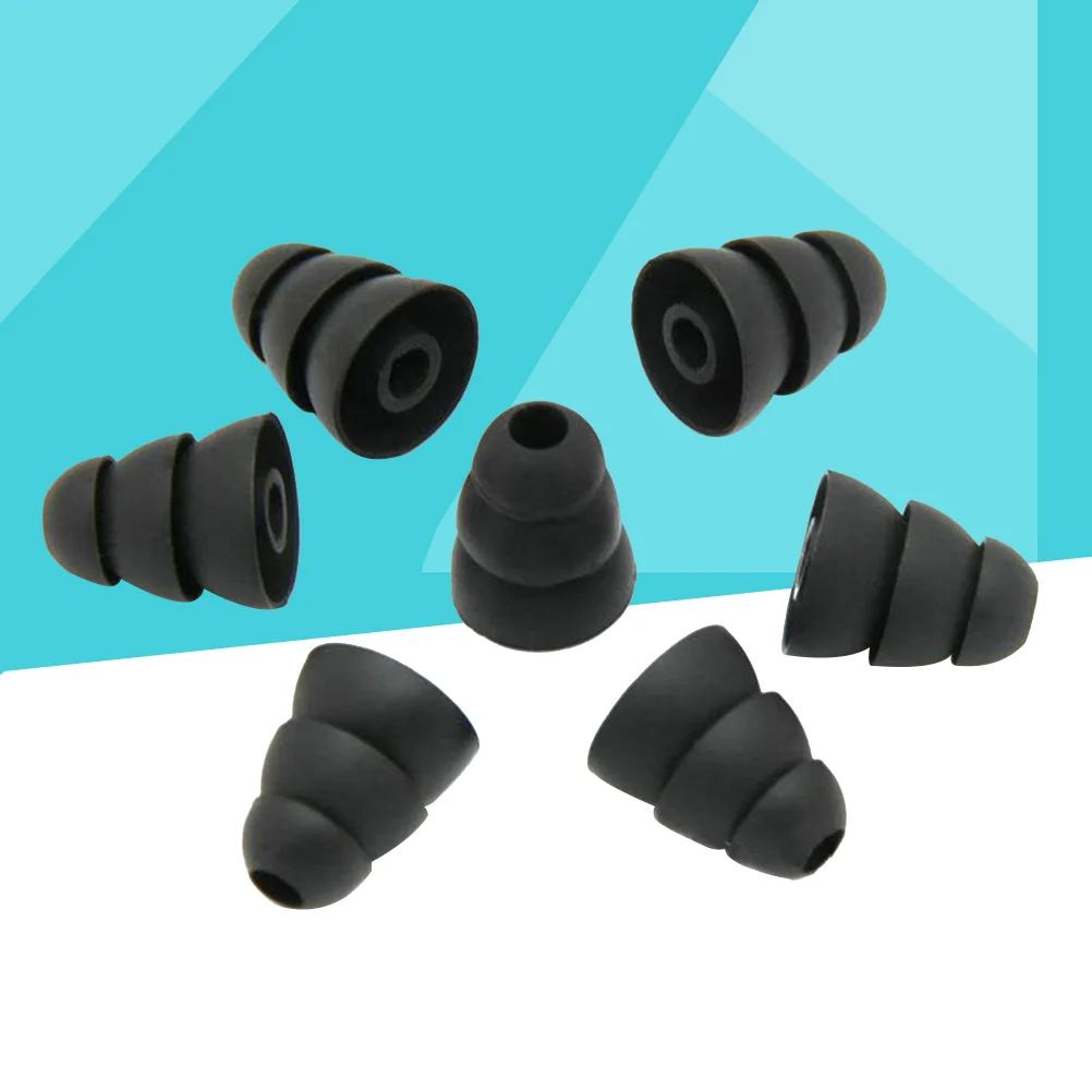 

1 Pair of Three Layers Silicone Ear Sleeve 3.8mm In-Ear Earphone Covers Earbud Replacement Eartips Earplug Ear Pads Cushion