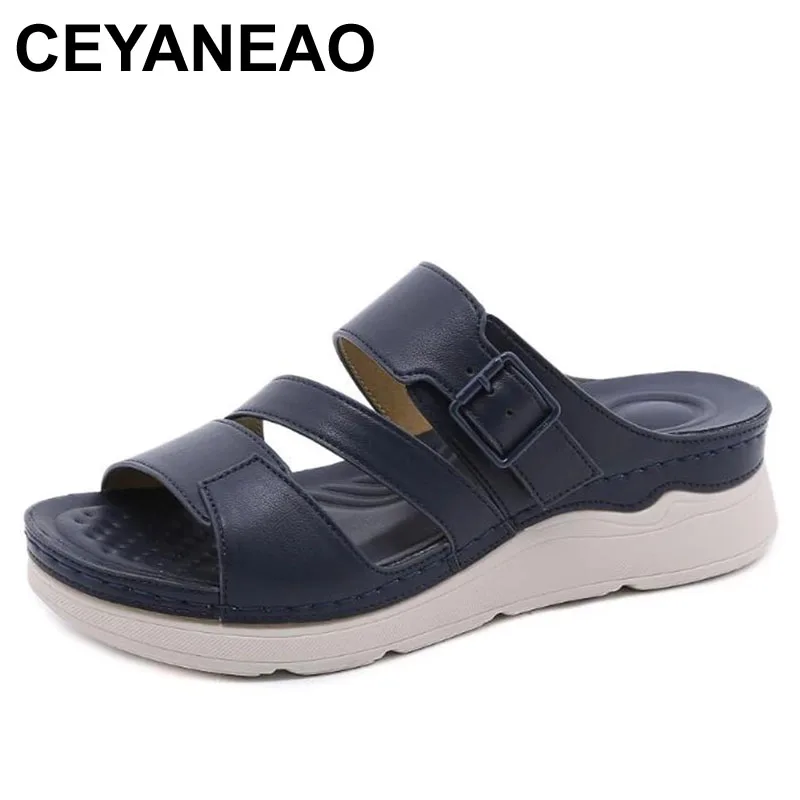 

CEYANEAO new Bohemian Summer Shoes Sweet Womens Casual Flat Sandals High Quality platform Casual Flats Plus Size 36-41Sandalias