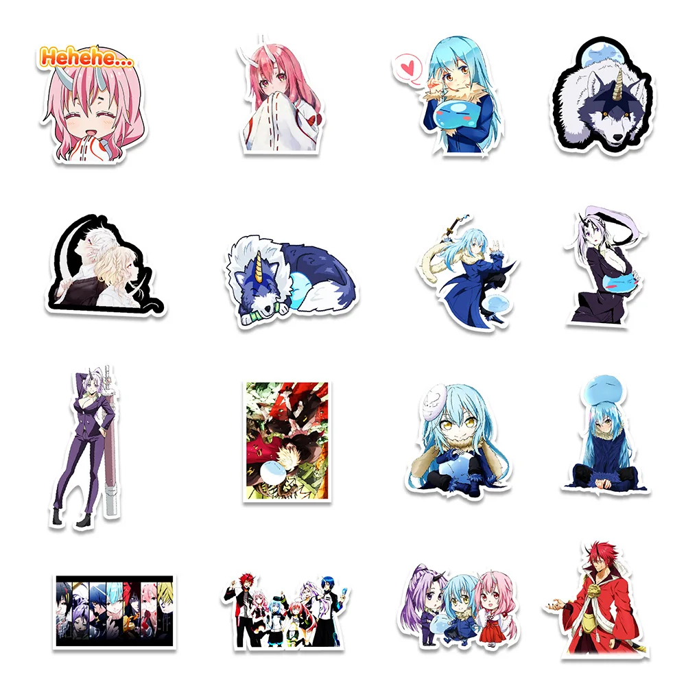 

10/50pcs That Time I Got Reincarnated As A Slime Sticker Colorful for Luggage Laptop Decal Skateboard Guitar Fridge Sticker